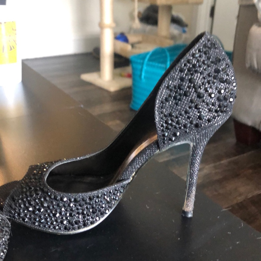Black sparkly heels
